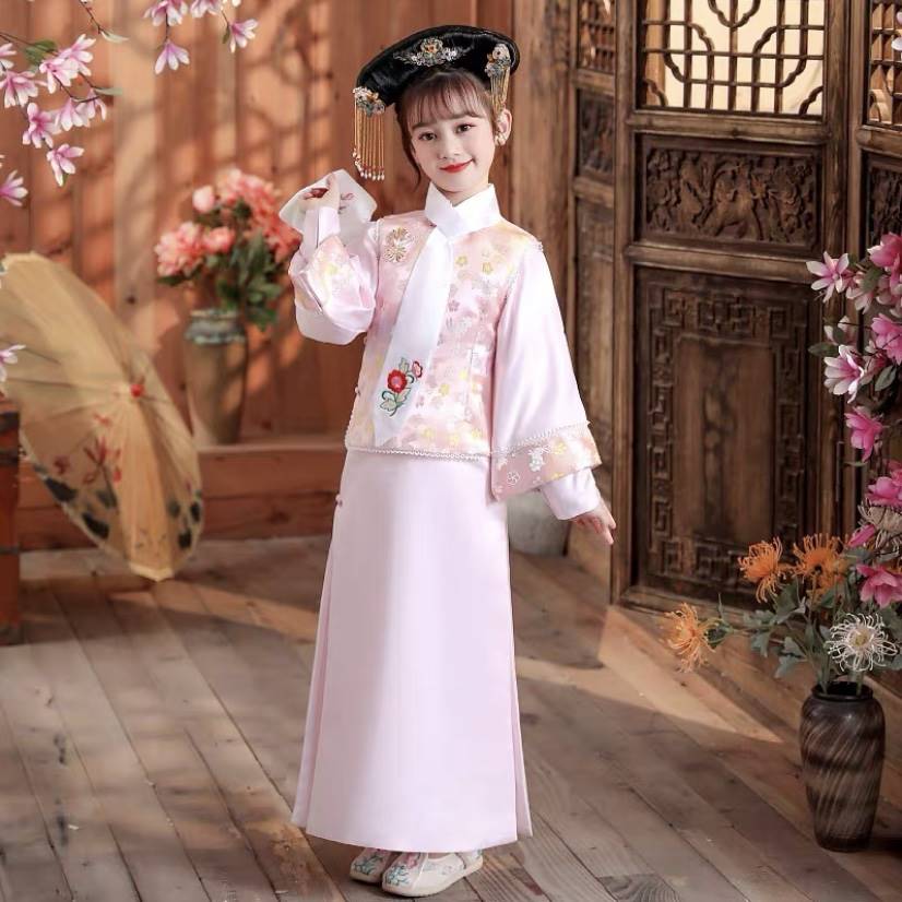 新幼儿童古装女童汉服小女孩格格服装超仙气宫廷公主礼服古筝演品