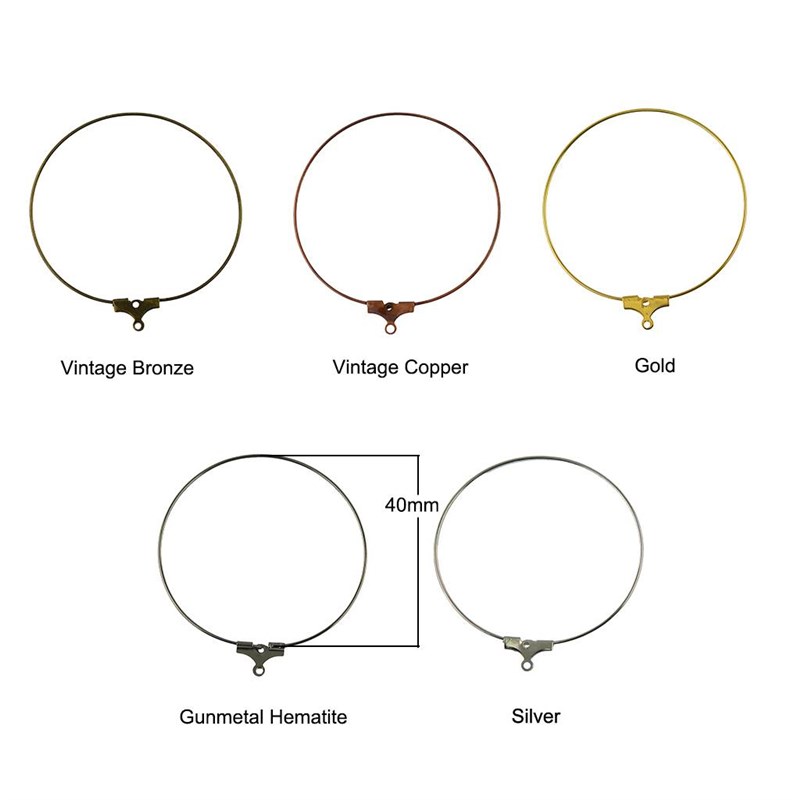 20PC 40mm  Jewelry Making Findings Round Circle Hoop