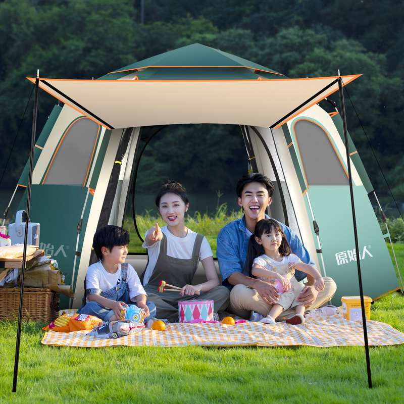 帐篷户外便携式折叠野外露营装备全套儿童野餐野营全自动加厚防雨