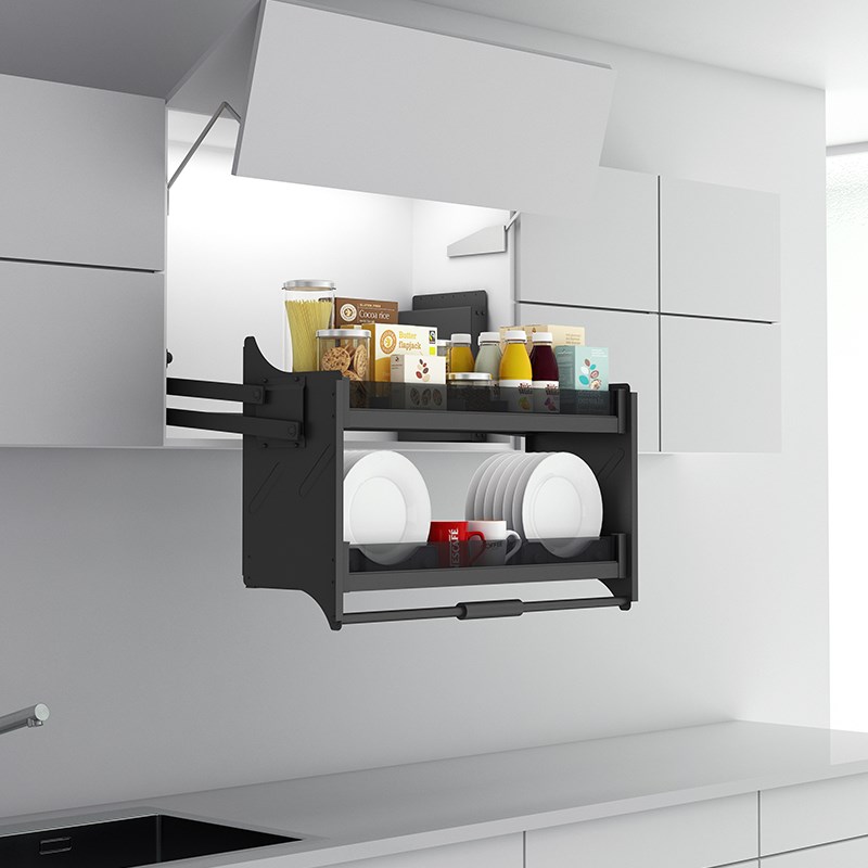 凯斯宝玛吊柜升降拉篮双向阻尼缓冲上下拉式零阻力升降式调味碟篮