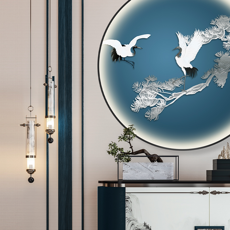 新中式禅意装饰画玄关书房茶室软装沙发背景竹子松树山水浮雕挂画