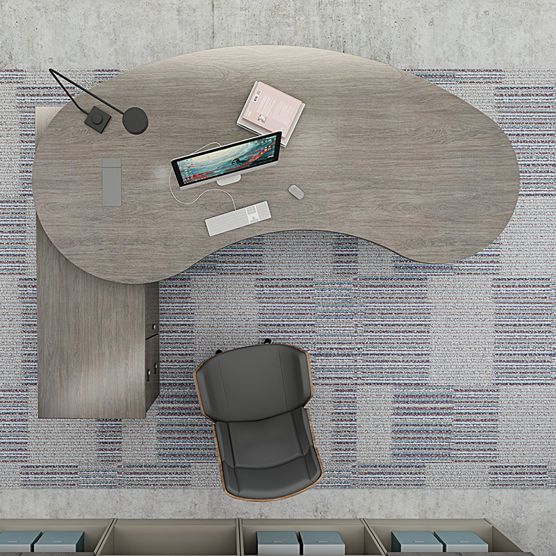 老板办公桌简约现代总裁经理办公室弧形主管异大班台家具桌椅组合