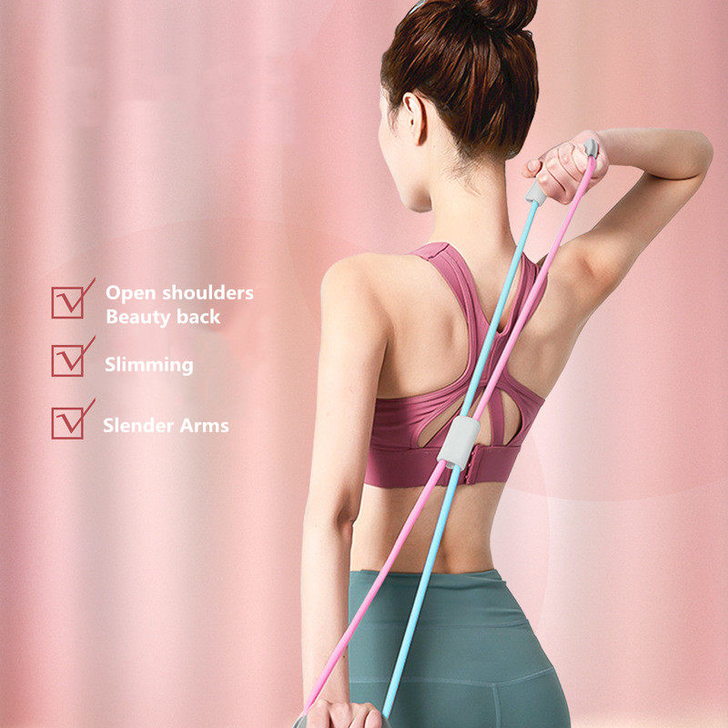 Hot Yoga Resistance Bands 8 Word Chest Expander Gym Fitness