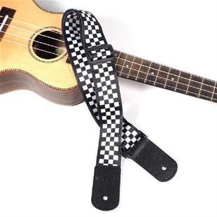 Electric Guitar Strap Black White Plaid Acoustic Guitar