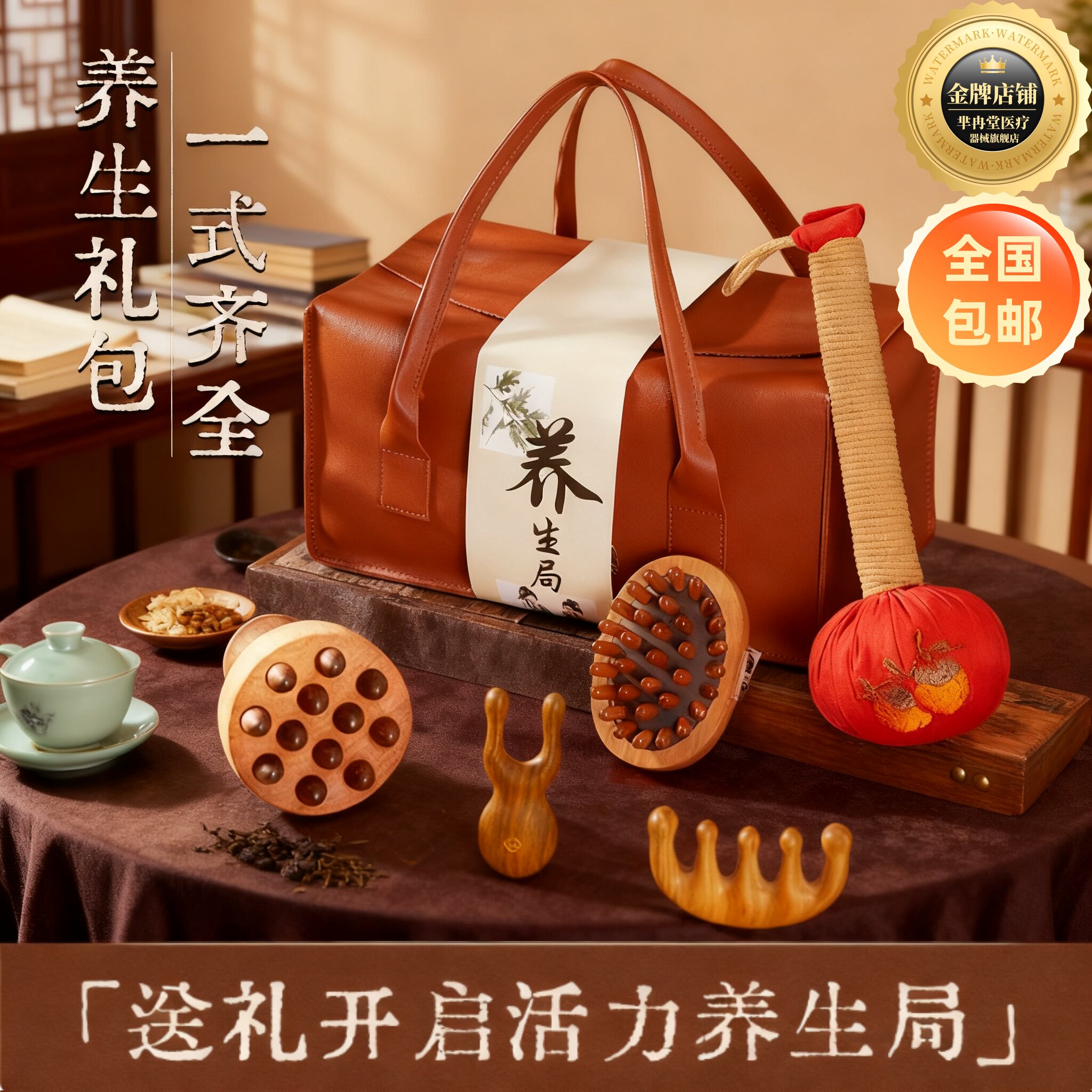 全套养生经络刷按摩刷揉腹部神器