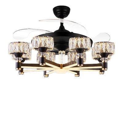 北欧隐形风扇灯欧式轻奢客厅水晶吊灯智能变频卧室餐厅吊扇灯护眼,家装灯饰光源,风扇灯,淘宝优惠券,粉丝福利购,淘宝优惠卷