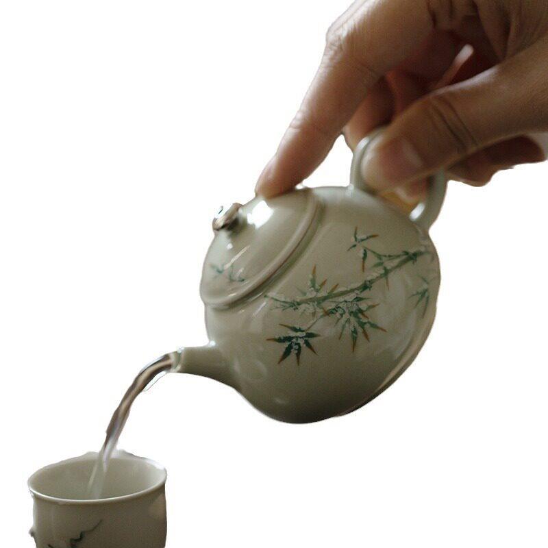 雅韵秘黄釉纯全手工茶壶人功夫茶具套装家用大小容量思亭壶茶壶