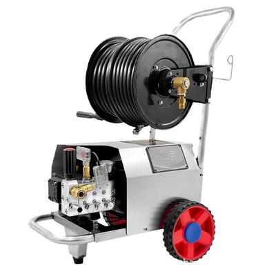 耐腐蚀耐高温永磁变频清洗机高压洗车机180-260V宽电压低音推车式