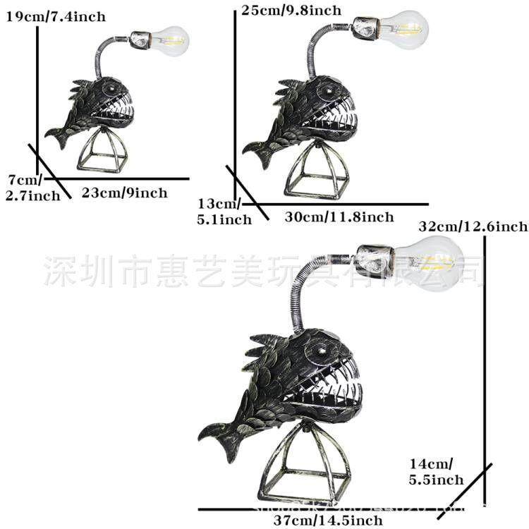 现货新品AnglerFishLamp琵琶鱼灯落地式USB接口复古艺术台灯,家居饰品,装饰摆件,淘宝优惠券,粉丝福利购,淘宝优惠卷