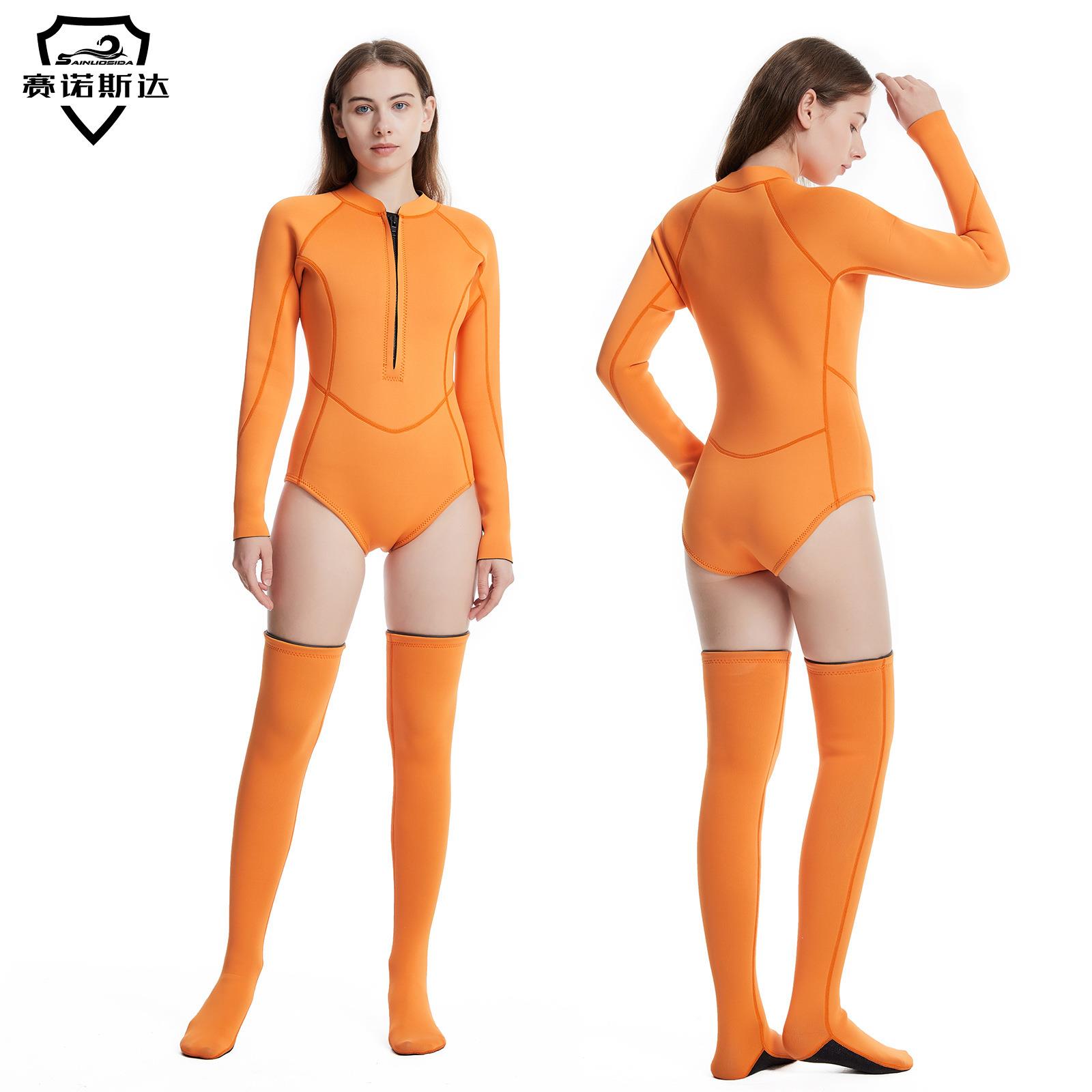 新品包边前开拉链透气游泳服裤袜套装户外运动不紧绷游泳服