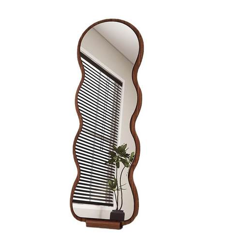 网红波浪全身镜家用落地镜高级感异型壁挂女生穿衣镜卧室试衣镜子