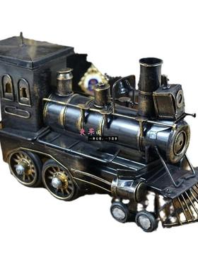 纯手工蒸汽火车头模型复古酒吧经典创意摆件拍摄道具/家居装饰