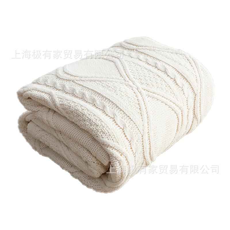 秋冬加厚保暖白色雪尼尔盖毯加绒毛毯沙发毯子卧室双人盖被休闲毯