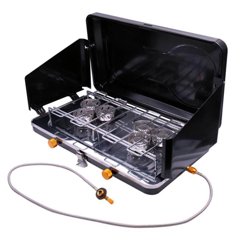 zyzy工厂直供便携双头灶大功率可折叠防风户外炉头燃气野营炉具