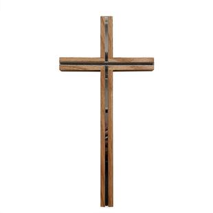 ·明心美国橡木镶镜条墙壁十字架装饰挂件现货