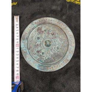 仿古纯铜铜镜仿古铜镜青铜雕花铜镜几何形状古玩收藏工艺品