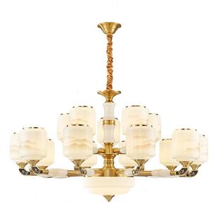 楼吊灯新款 新中式 吊灯客厅灯玉石国风家用中国龙高端大气别墅复式