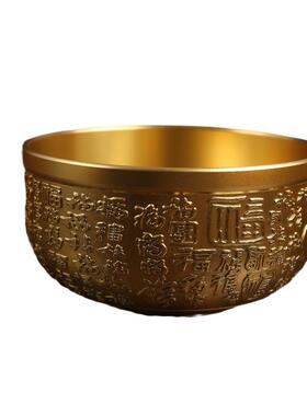 黄铜百福聚宝盆办公室家居桌面创意摆件纯铜龙凤呈祥聚宝碗铜器