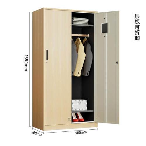 钢制木纹更衣柜员工宿舍铁皮柜储物柜浴室健身房存包柜子拆装带锁