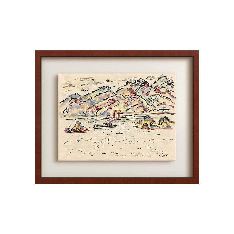 《水彩景韵》水彩风景法式复古客厅装饰画中古风立体装裱玄关挂画