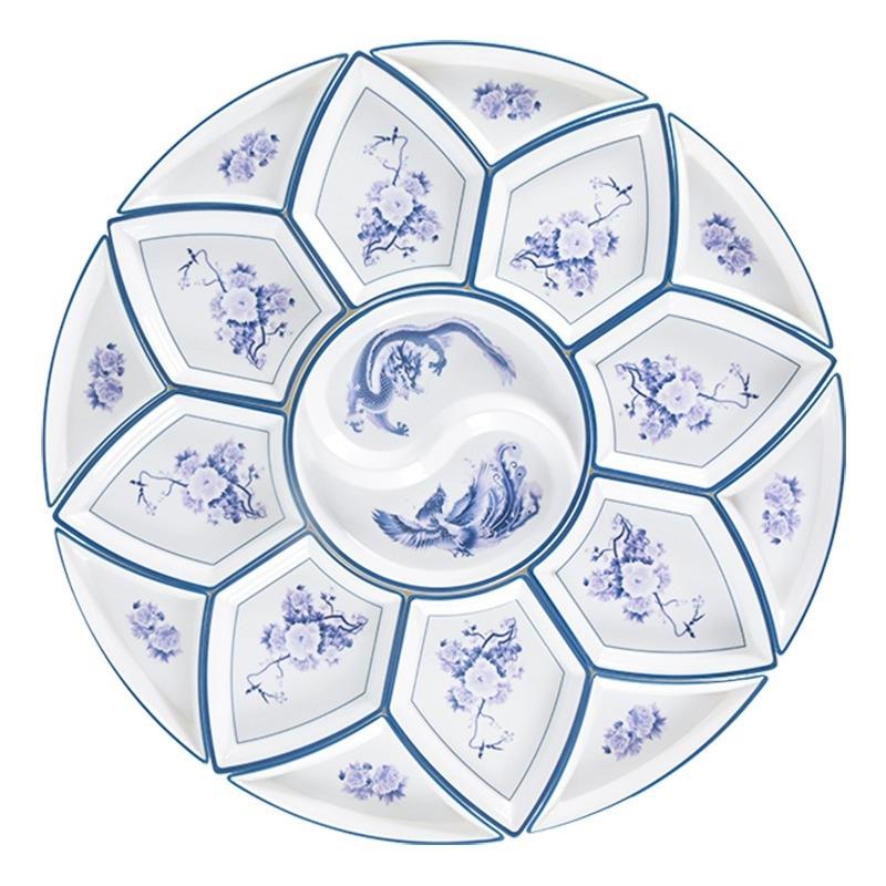 密胺拼盘餐具组合碗碟套装创意菜盘子火锅团圆圆桌年夜饭聚会餐盘
