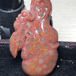 推荐红太阳珊瑚玉天然宝石 原料 手镯 雕刻件 项链 素牌 直播间