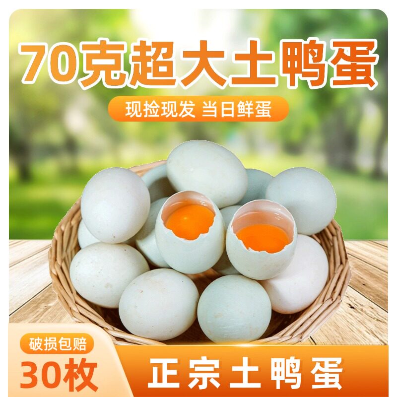 鸭蛋新鲜正宗散养土鲜生鸭蛋新鲜青壳江西农家30枚青皮鸭子蛋