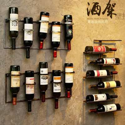 复古工业风铁艺壁挂酒架墙上装饰创意悬挂葡萄酒红酒展示架置物架