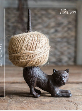 极速弘祥工艺北欧麻绳架猫咪小鸟缝纫机装饰复古杂货花园庭院客厅