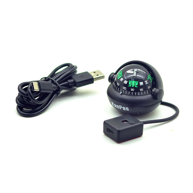 日本专用车载指南针车用指南球高精度机车汽车指北针摆件户外越