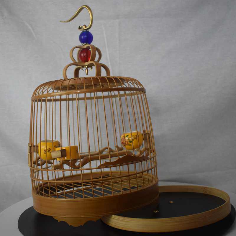 鸟笼竹制手工川笼绣眼笼 柳莺红子笼 老竹高档瓜皮笼棉布笼衣包邮