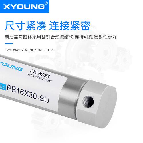 气动PB12X50-SU不锈钢迷你气缸PB12X25-SR带磁迷你气缸PB12X75-SU