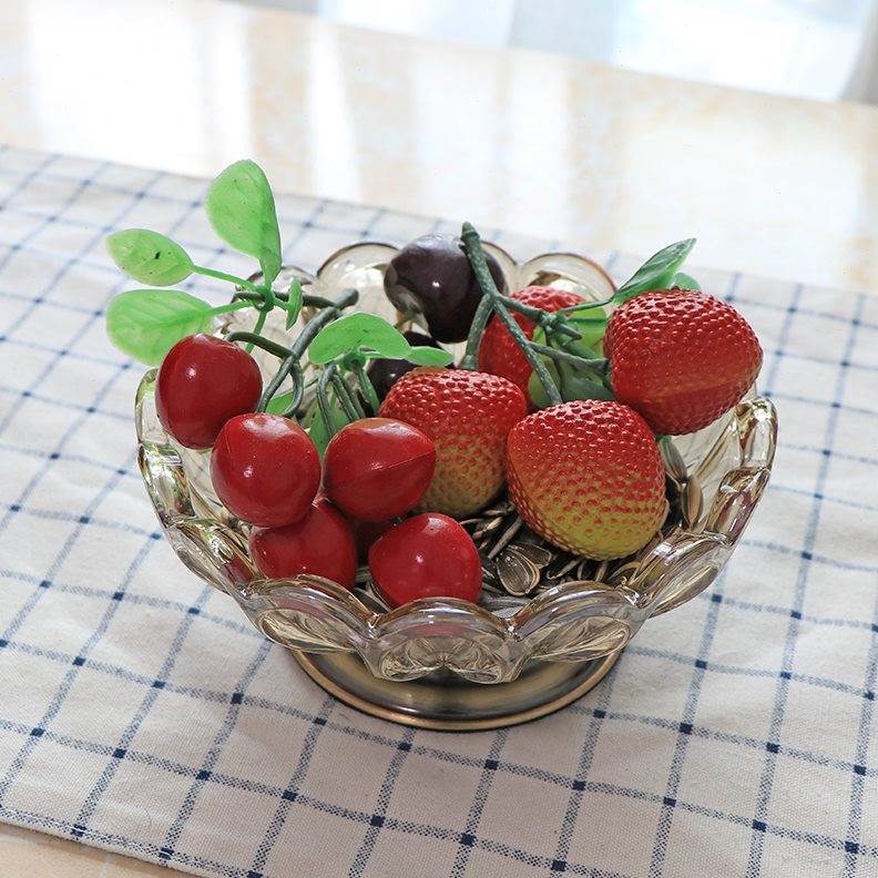 欧式简约现代创意水晶玻璃糖果盘干果盘样板间茶几烟灰缸家居摆件