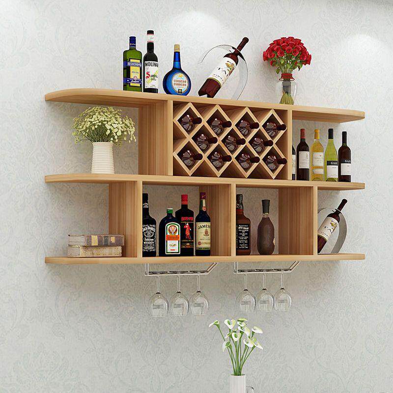 简约壁挂酒柜酒架墙上置物架菱形酒格餐厅挂壁挂酒柜式红酒架一件