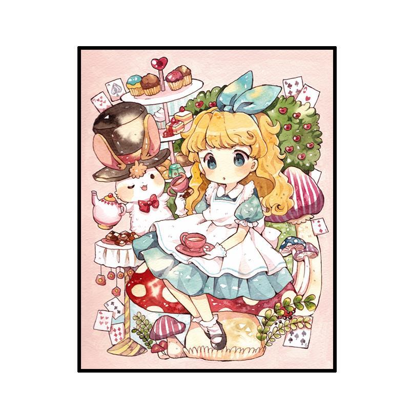 钻石画满钻新款卡通可爱小幅女孩手工点贴钻十字绣儿童卧室