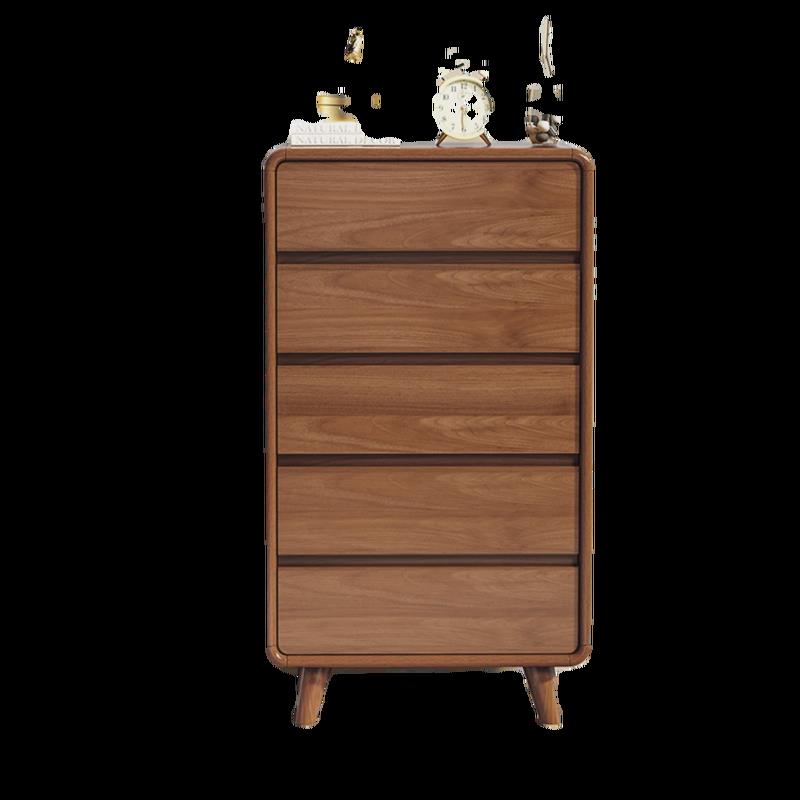 新中式五斗柜实木框卧室收纳柜客厅靠墙储物柜简约现代轻奢五斗橱