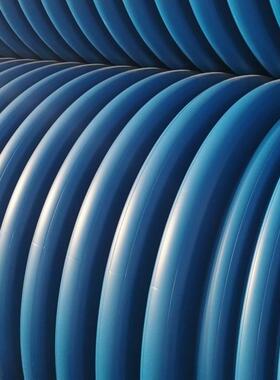 全性能HDPE增强双壁波纹管蓝色足环钢环柔全项检测排污管厂家波