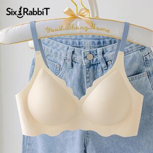 六只兔子小云感无痕内衣女小胸聚拢运动文胸套装美背大胸显小胸罩