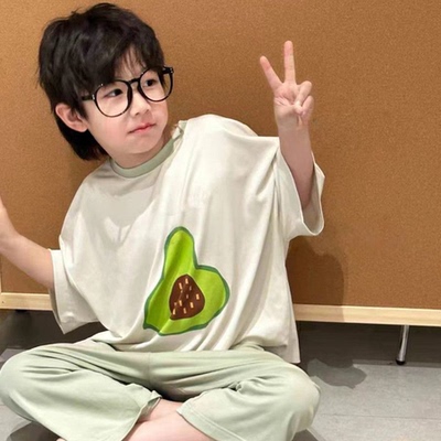 儿童莫代尔睡衣男女童家居服套装