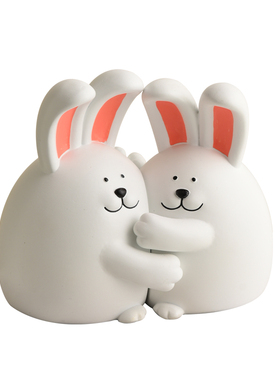 ins风创意抱抱兔书挡摆件可爱书D柜酒柜家居装饰品儿童房桌面礼物