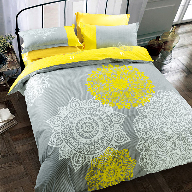 大版花卉纯棉布料被套220*240花边床单1.K5m/1.8米四件套全棉套件