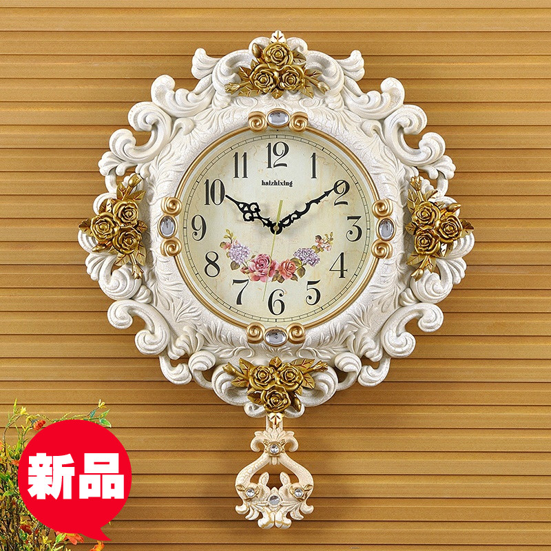 美式时钟静音挂钟客厅欧式时尚家用创意石英钟Q表大号挂表装饰艺