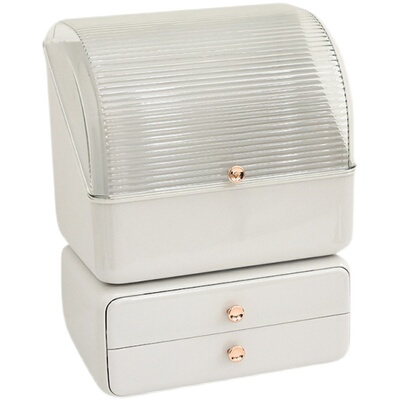 护肤化妆品桌面收纳盒床头v柜梳妆台防尘桌上置物架精致大容量家