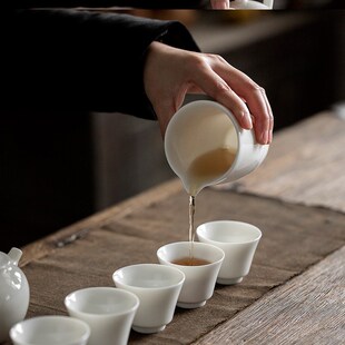 德化白瓷公道f杯猪油白公杯茶海羊脂玉功夫茶具陶瓷分茶器玉瓷匀
