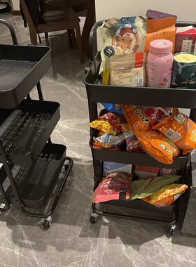 小推车置物架f厨房用品储物架手推车客厅零食收纳架分类收纳整理