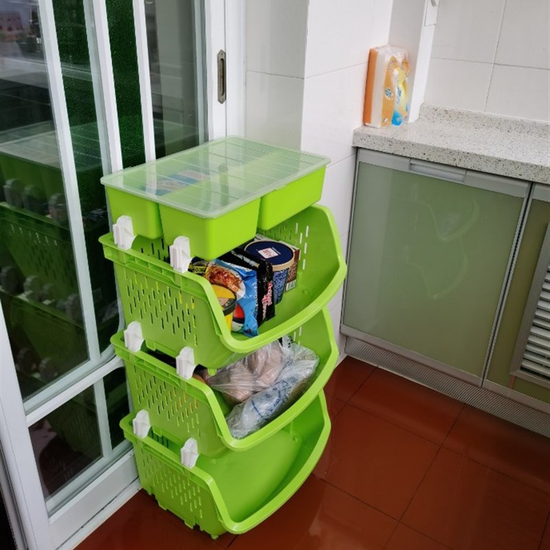 厨房置物架水果蔬菜架厨房用具用品收纳I架转角储物架塑料落地层