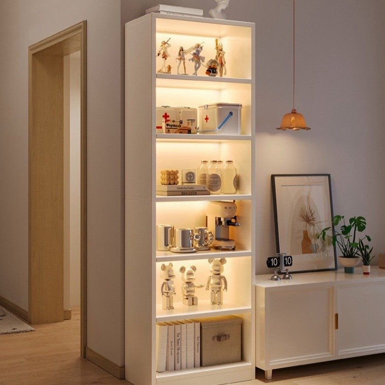 书柜客厅电视柜旁置物柜家用书架落地收纳储物柜一体多层墙角柜子