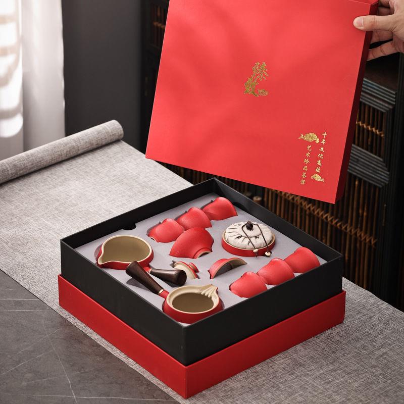日式侧把壶功夫茶具套装高档礼盒企业年会周年庆送客户礼品定LOGO
