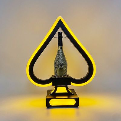 黑桃A发光酒座LED创意酒吧出酒巡场酒托KTV展示酒架香槟铁艺酒具