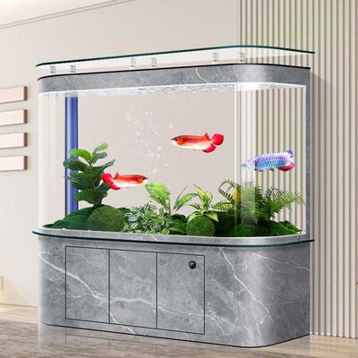 新款热弯一体成型底滤鱼缸生态大型龙鱼缸落地免换水族箱客厅家用